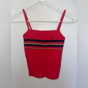 forever 21 cropped red tank with stripes